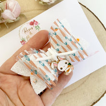Load image into Gallery viewer, Easter Bunny Transparent Charm Hair Bow Headband or Clip

