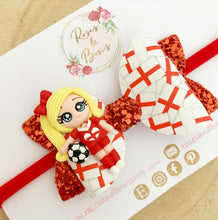 Load image into Gallery viewer, England football World Cup Hair Bow Headband or Clip
