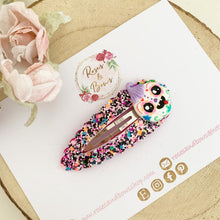Load image into Gallery viewer, Sugar skull large snap clip - Halloween hair clip - day of the dead pumpkin hair clip
