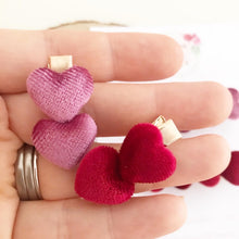 Load image into Gallery viewer, Velvet Heart Valentines clip set - Pink and Red Clip Set
