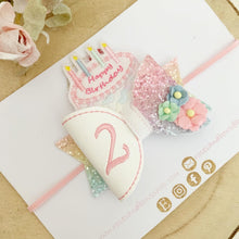 Load image into Gallery viewer, Birthday Cake Hair Bow - Birthday Headband - Birthday Hair Clip
