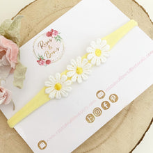 Load image into Gallery viewer, Daisy headband - lemon nylon headband
