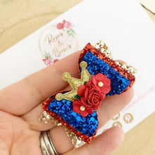 Load image into Gallery viewer, Jubilee Glitter Bow Headband or Clip
