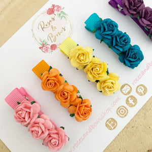 Bright Rose Clips or Clip Set