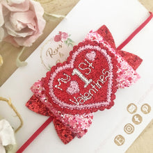 Load image into Gallery viewer, My 1st Valentine’s Hair Bow Headband or Clip
