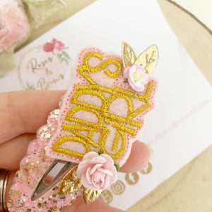 Daddy’s Girl Glitter and Felt large snap clip