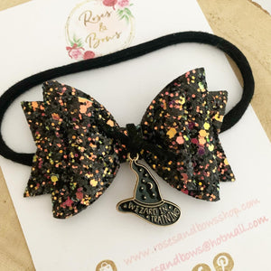 Wizard Glitter Bow Headband or Clip