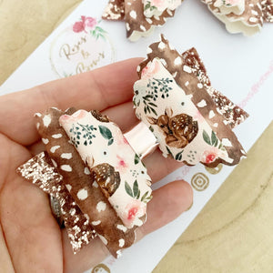 Rose gold Hair Bow Headband or Clip