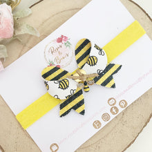 Load image into Gallery viewer, Bee Charm Hair Bow Headband or Clip
