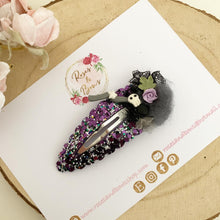 Load image into Gallery viewer, Witch broom stick glitter large snap clip
