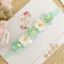 Load image into Gallery viewer, Mint cherry blossom nylon headband
