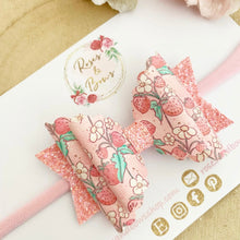 Load image into Gallery viewer, Strawberry Hair Bow Headband or Clip
