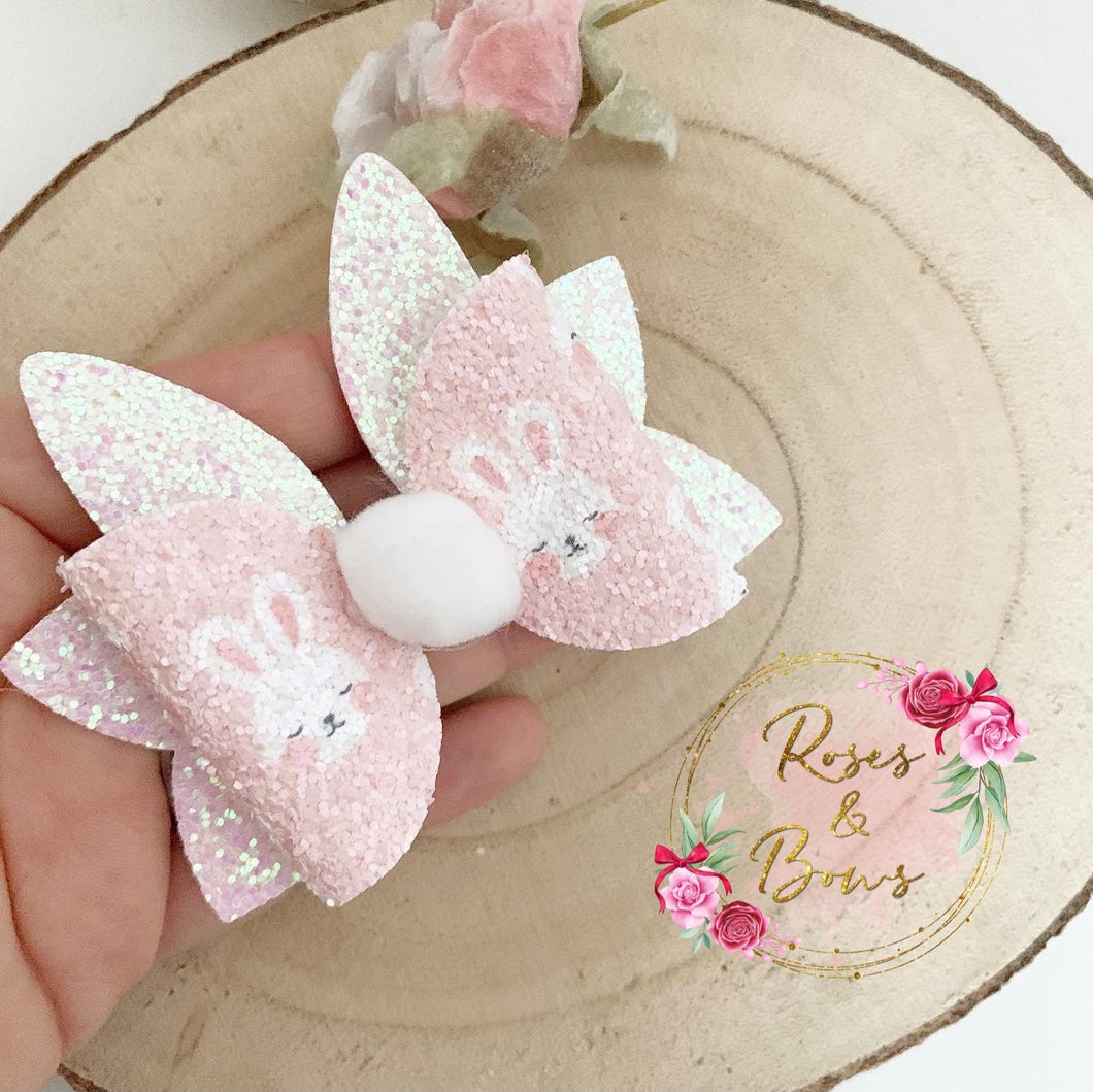 Bunny Tail Easter Hair Bow Headband or Clip
