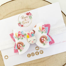 Load image into Gallery viewer, Easter Bunny Hair Bow Headband or Clip
