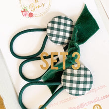 Load image into Gallery viewer, Forest Green School Hair Accessory Set - School Hair Bows, Fringe Clips or Bobbles
