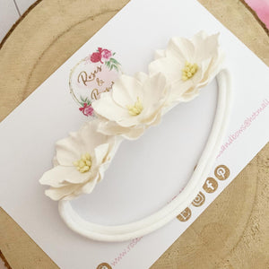 White lotus flower headband