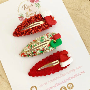 Christmas clothes scalloped snap clip set