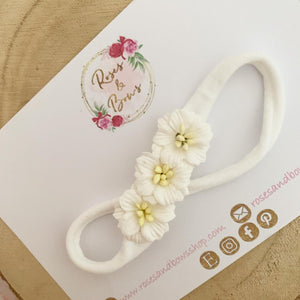 White blossom flower headband