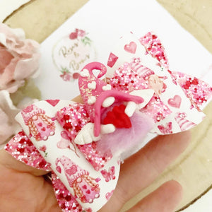 Valentines gonk Hair Bow Headband or Clip