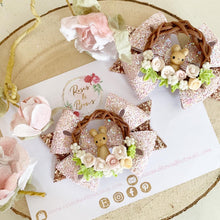 Load image into Gallery viewer, Easter Bunny Wreath Hair Bow Headband or Clip
