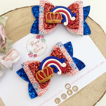 Load image into Gallery viewer, King’s Coronation Hair Bow Headband or Clip
