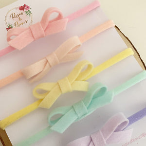 Wool felt pastel headband set