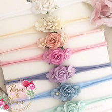 Load image into Gallery viewer, Rose and blossom nylon headband
