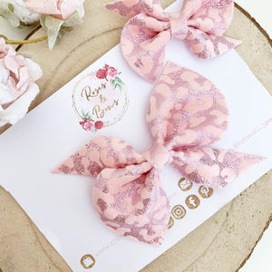 Pink Leopard Hair Bow Headband or Clip