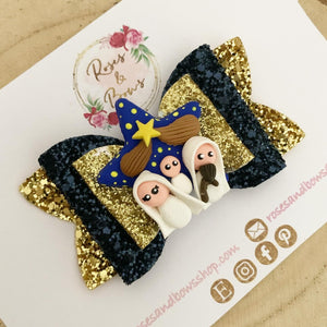 Nativity Hair Bow Headband or Clip