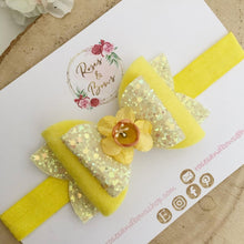 Load image into Gallery viewer, Daffodil Hair Bow Headband or clip
