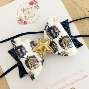 Nativity Hair Bow Headband or Clip