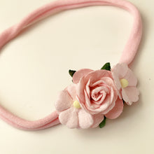 Load image into Gallery viewer, Rose and blossom nylon headband
