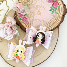 Load image into Gallery viewer, Easter Bunny Girl Hair Bow Headband or Clip
