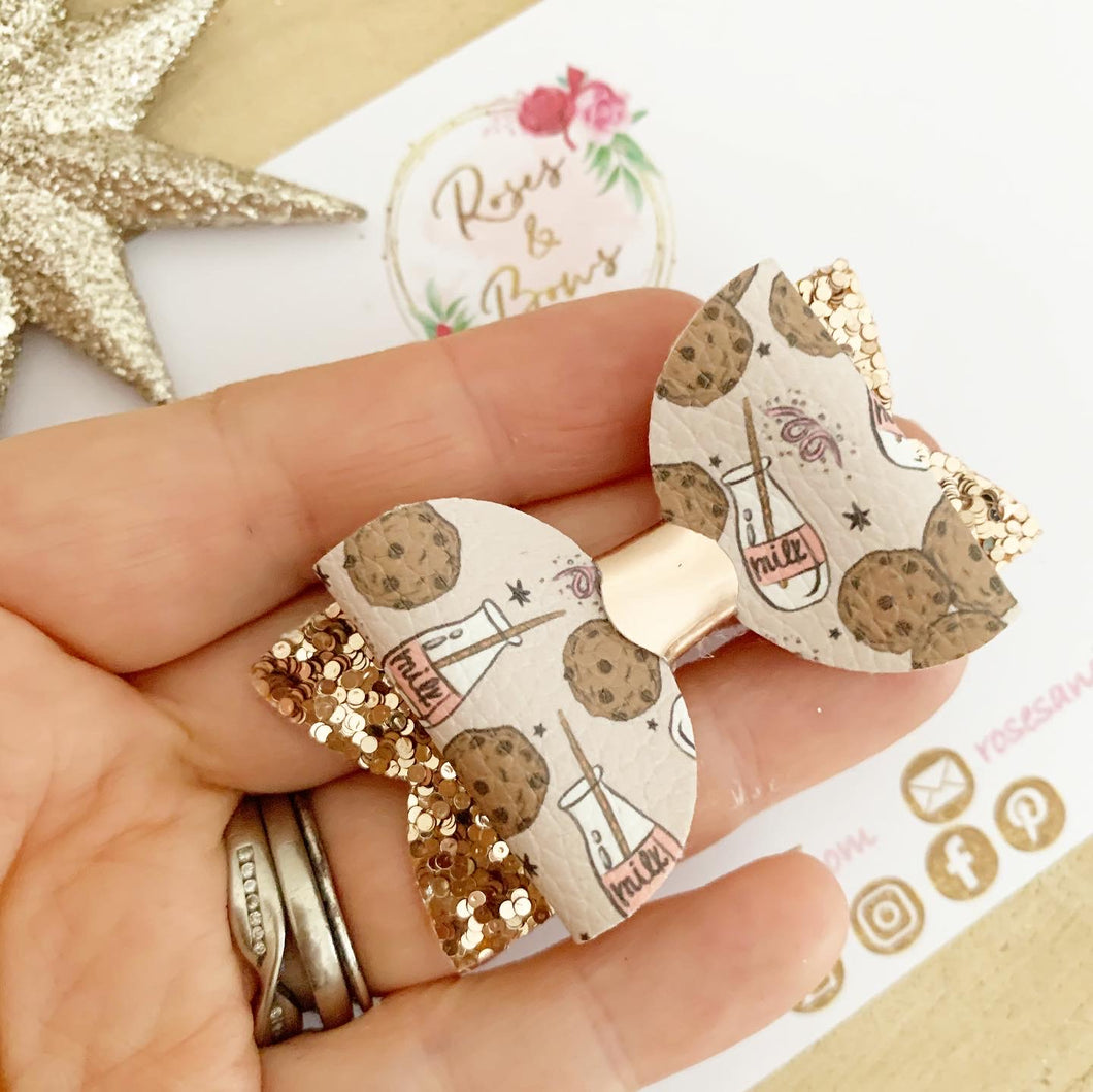 Milk & cookies rose gold Bow Headband or Clip