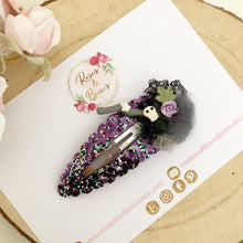 Load image into Gallery viewer, Witch broom stick glitter large snap clip
