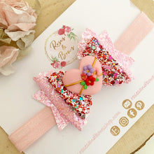 Load image into Gallery viewer, Valentine’s Heart Hair Bow Headband or Clip
