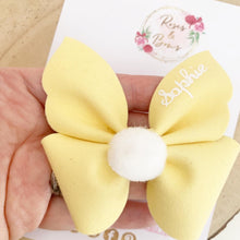Load image into Gallery viewer, Personalised Easter Bunny Hair Bow - bunny Ears Hair Bow Headband or Clip
