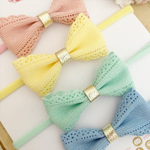 Scalloped cord pastel headband set