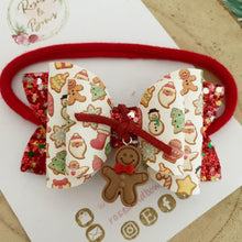 Load image into Gallery viewer, Christmas Gingerbread Hair Bow Headband or Clip
