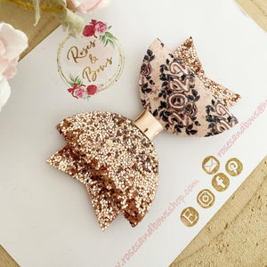 2022 New Years Glitter Hair Bow Headband or Clip