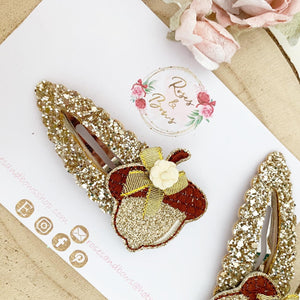 Acorn glitter large snap clip