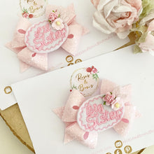 Load image into Gallery viewer, Big sister / Little Sister Glitter Hair Bow Headband or Clip
