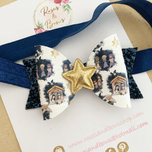 Nativity Hair Bow Headband or Clip