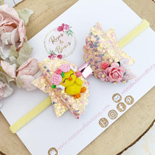Load image into Gallery viewer, Easter Chick Hair Bow Headband or Clip
