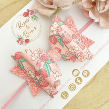 Load image into Gallery viewer, Strawberry Hair Bow Headband or Clip
