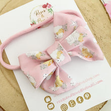 Load image into Gallery viewer, Easter pink hand tied Hair Bow Headband or Clip
