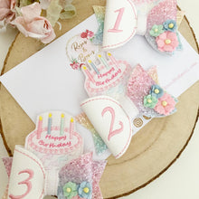 Load image into Gallery viewer, Birthday Cake Hair Bow - Birthday Headband - Birthday Hair Clip
