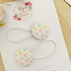 Easter Bunny Pastel Bobble Hair Ties Set of 2