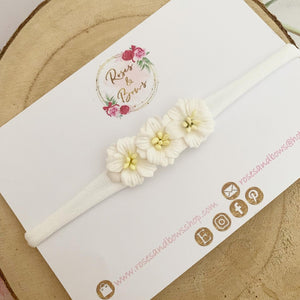 White blossom flower headband