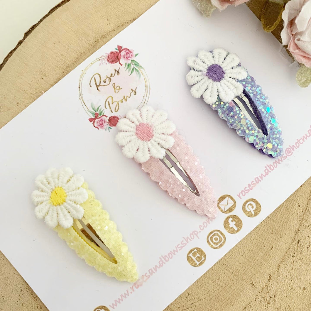 daisy snap clips set of 3